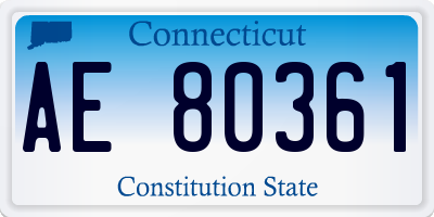CT license plate AE80361
