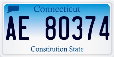 CT license plate AE80374