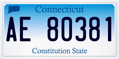 CT license plate AE80381