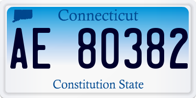 CT license plate AE80382