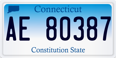 CT license plate AE80387
