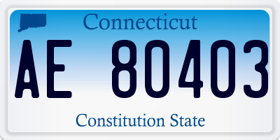 CT license plate AE80403