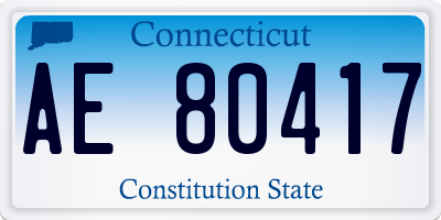 CT license plate AE80417