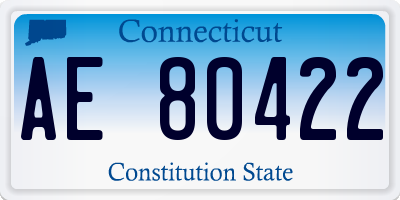 CT license plate AE80422