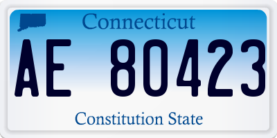 CT license plate AE80423