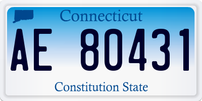 CT license plate AE80431