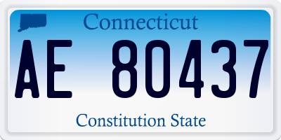 CT license plate AE80437