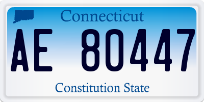 CT license plate AE80447