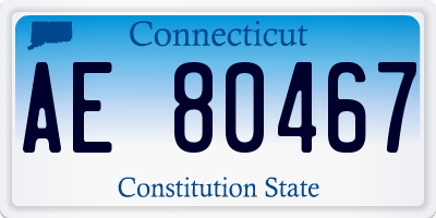 CT license plate AE80467