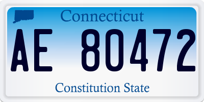 CT license plate AE80472