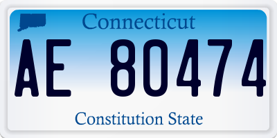 CT license plate AE80474