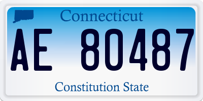 CT license plate AE80487