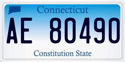 CT license plate AE80490