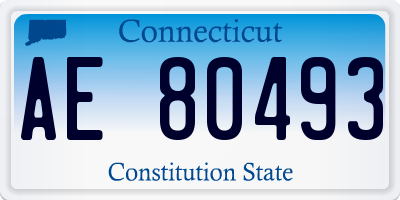 CT license plate AE80493