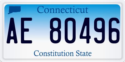 CT license plate AE80496