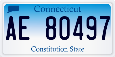 CT license plate AE80497