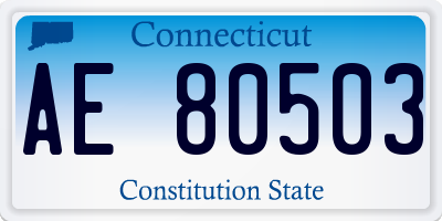 CT license plate AE80503