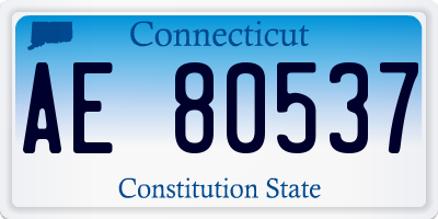 CT license plate AE80537