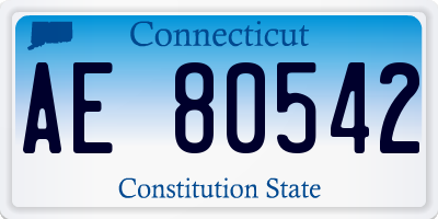 CT license plate AE80542