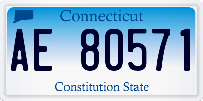 CT license plate AE80571