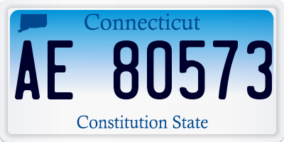 CT license plate AE80573