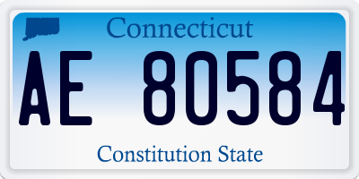 CT license plate AE80584