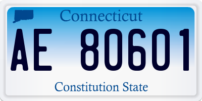 CT license plate AE80601