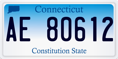 CT license plate AE80612