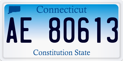CT license plate AE80613