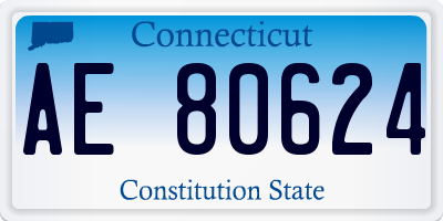 CT license plate AE80624