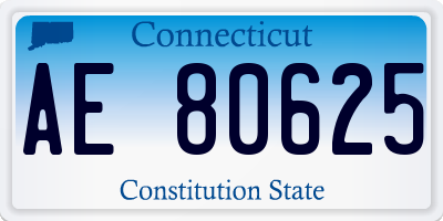 CT license plate AE80625
