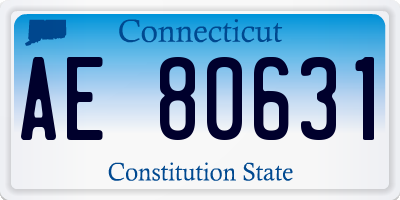 CT license plate AE80631