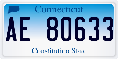 CT license plate AE80633