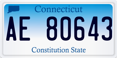 CT license plate AE80643