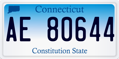 CT license plate AE80644