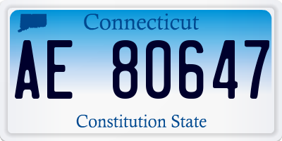 CT license plate AE80647