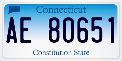 CT license plate AE80651