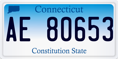 CT license plate AE80653