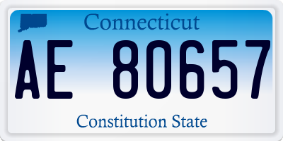 CT license plate AE80657