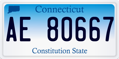 CT license plate AE80667