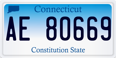 CT license plate AE80669