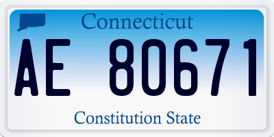 CT license plate AE80671
