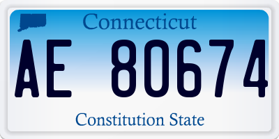 CT license plate AE80674