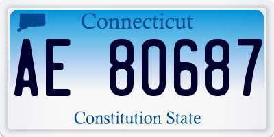 CT license plate AE80687