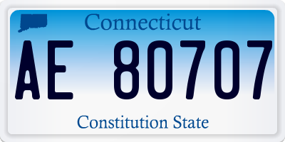 CT license plate AE80707