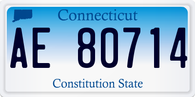 CT license plate AE80714