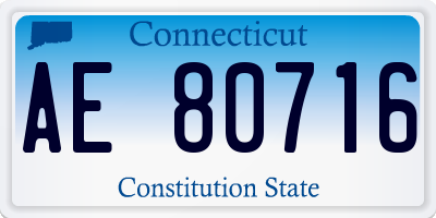 CT license plate AE80716