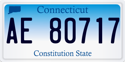 CT license plate AE80717