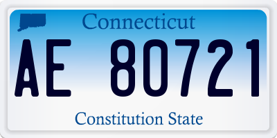 CT license plate AE80721
