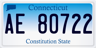 CT license plate AE80722